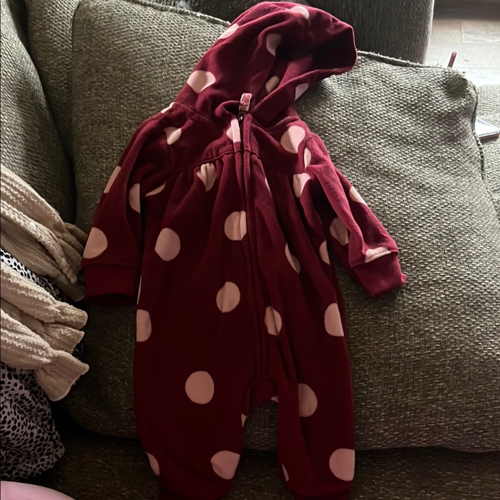 Carter's Red and Pink Bodysuit with Hood